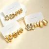 European and American new high-end personality exaggerated CCB stud earrings women's creative retro circle earrings set pair