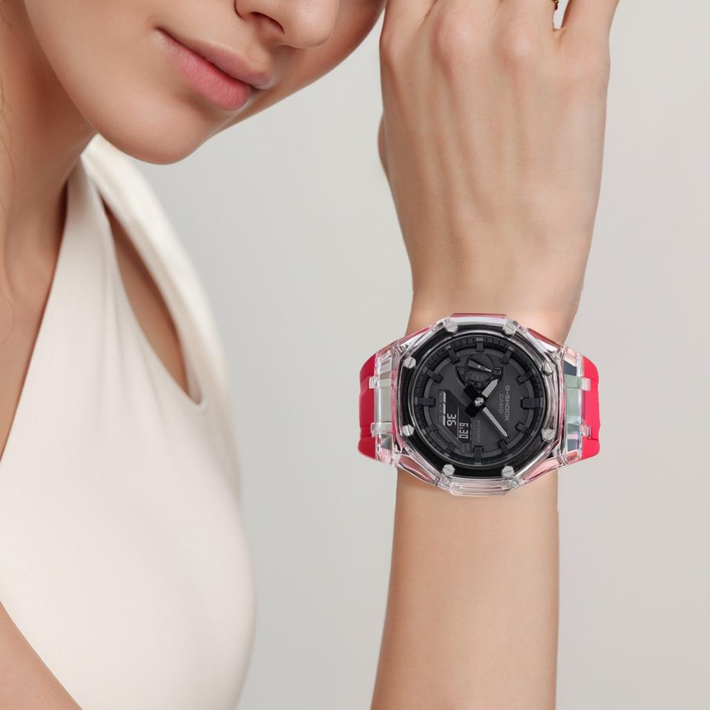 Casio Unisex Řada s duálním displejem Liquid Crystal/Analog Černé hodinky GA-2100-1A1(Watch4--)