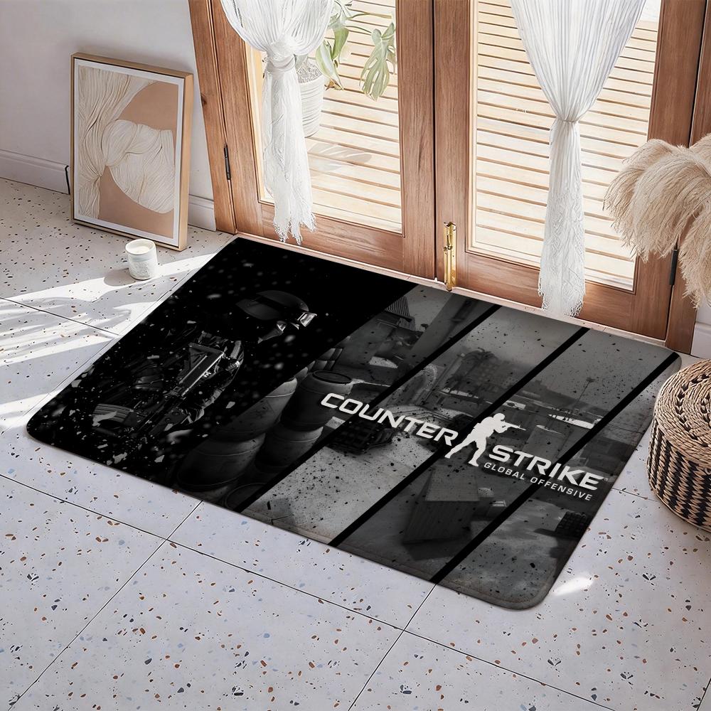 Game G Counter Strike Floor Mat Eco Flannel Doormat Non Slip Odorless Indoor Floor Rug Soft Short Plush Home Mat