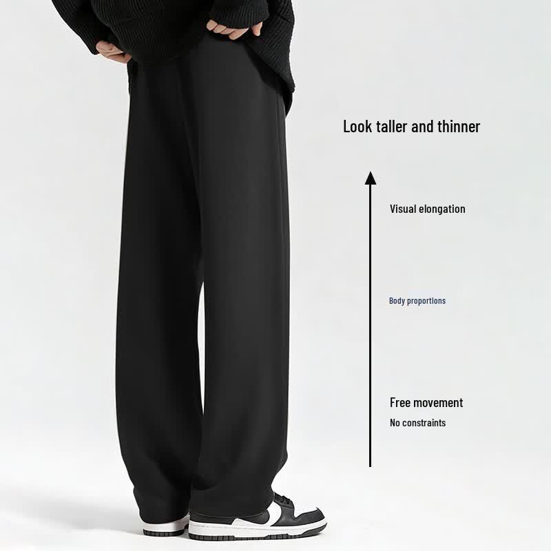 Baleno Men's Loose Fit Wide-Leg Knit Casual Pants
