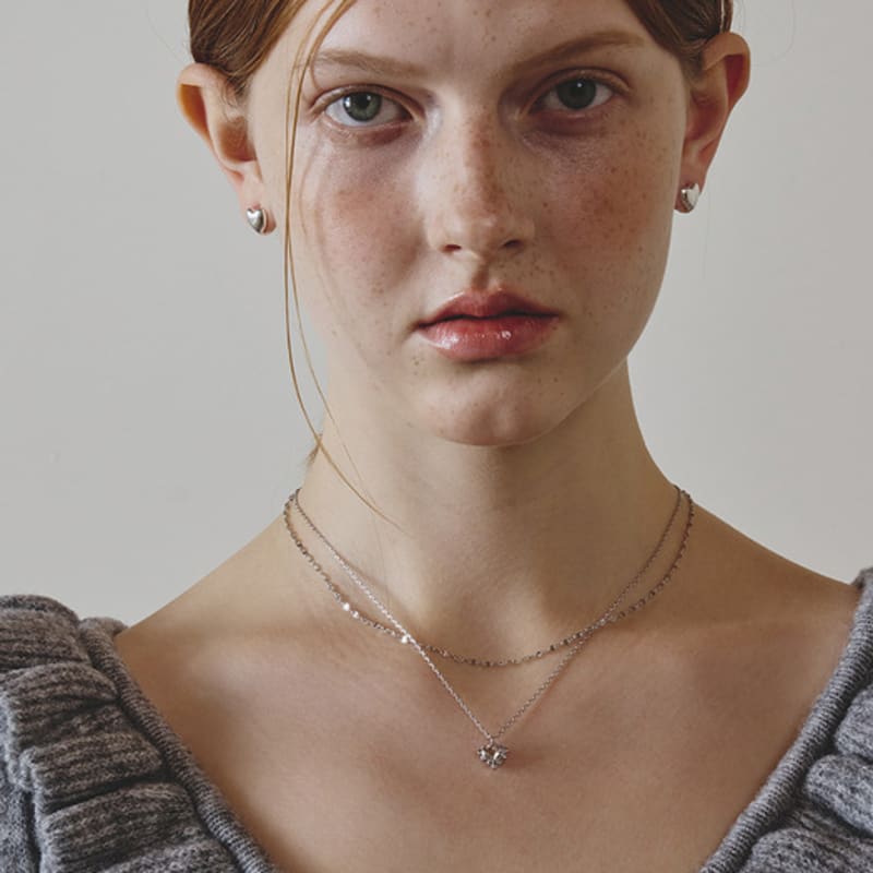 Eenie Beenie Girly Heart Two-line Necklace