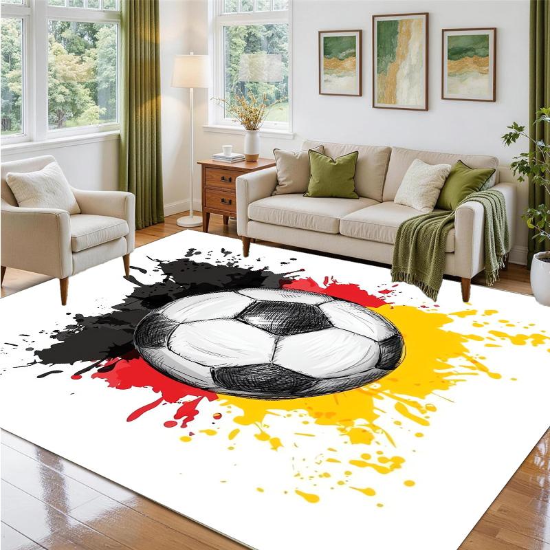 Germany National Football Team Design Crystal Velvet Rug Soft Decorative Mat for Bedroom Entrance