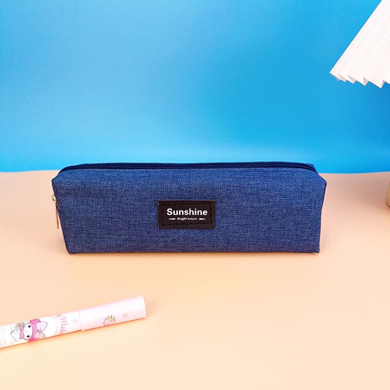 

Large Capacity Canvas Pencil Case with Logo for Students глубокий/синий