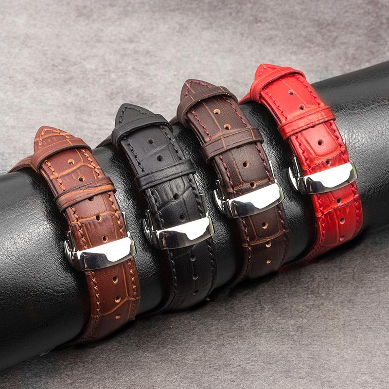 Correa de cuero genuino Para banda de Apple watch 44mm 40mm 42mm 38mm Pulsera de cocodrilo correa iwatch serie 7 SE 6 5 4 3 8 45mm 41mm
