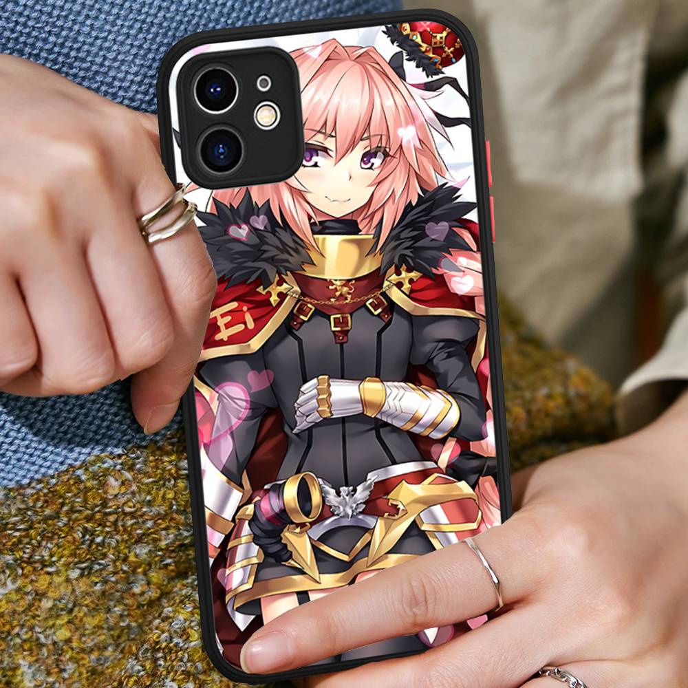 A-Astolfo Pink Cute Anime Girl Matte Transparent Phone Cover For IPhone Case 16 15 14 13 12 11 Pro Max X XS Max Plus