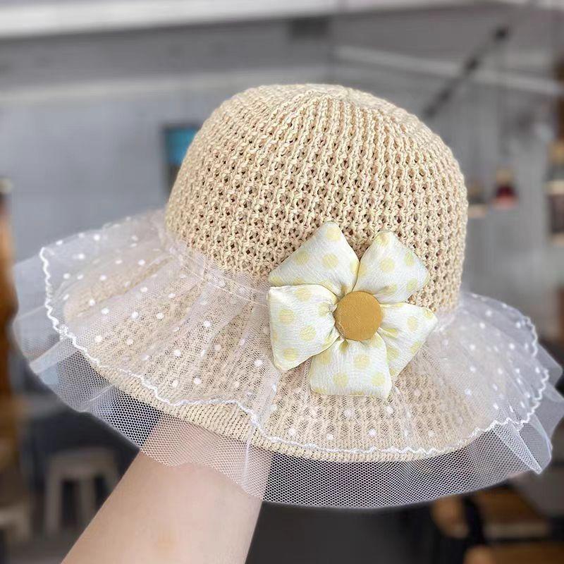 Children's Hat Summer Thin Girl Sunshade Fisherman's Hat Sweet Travel Sunscreen Large Brimmed Basin Hat Summer