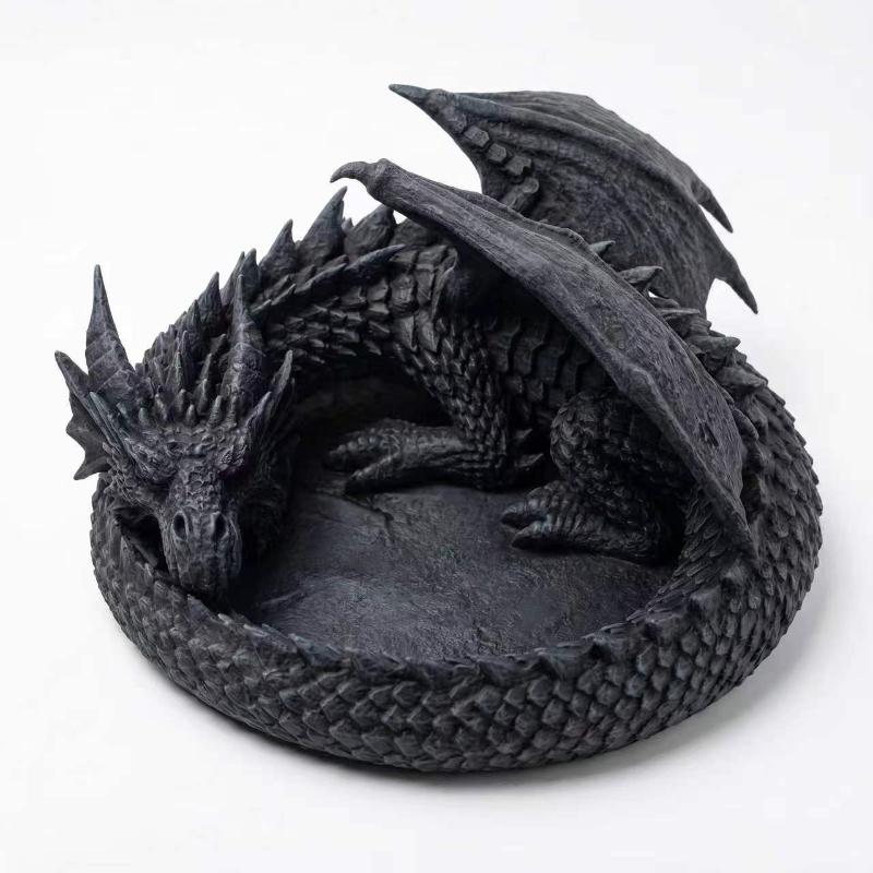 New-Creative Gothic 3D Printing Dragon Tray Dark Style Plastic Jewelry Storage Tray Decorative Desktop Organizer Key Holder