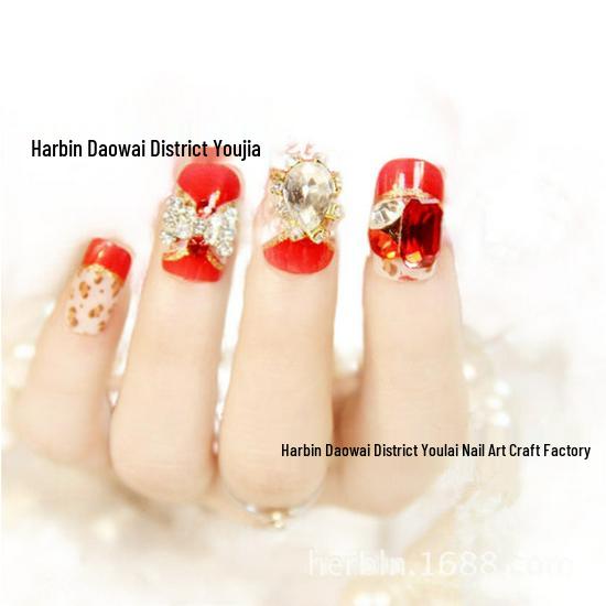 

Red Water Drop Bridal Press-On Nail Art Kit
