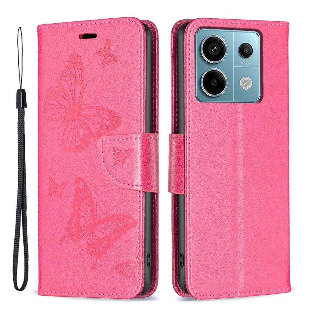 For Xiaomi Redmi Note 13 Pro 5G/Poco X6 5G Case Butterfly Imprinted PU Leather Phone Cover