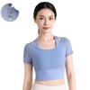 Women's Mesh Faux Two-Piece Yoga Top