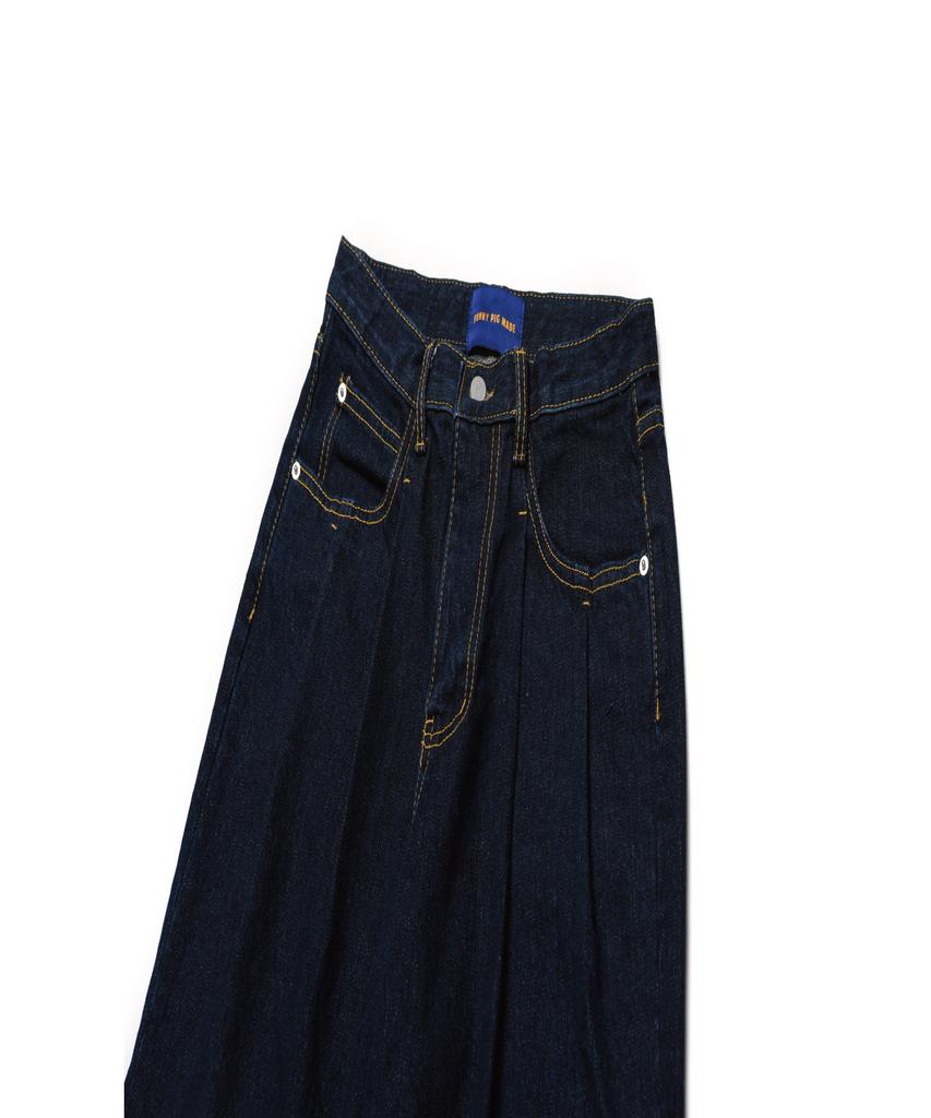 FUNNY PIG MADE Wide Pin Crop Jeans (Indigo Wash)