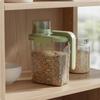 Sealed Grain Dispenser Rice Storage Bin Clear Body Airtight for Kitchen Countertop Cream