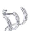 Yousheng 1 Pair Stud Earrings Three Layers Arc Temperament Shining Rhinestones Ear Studs Fashion Jewelry