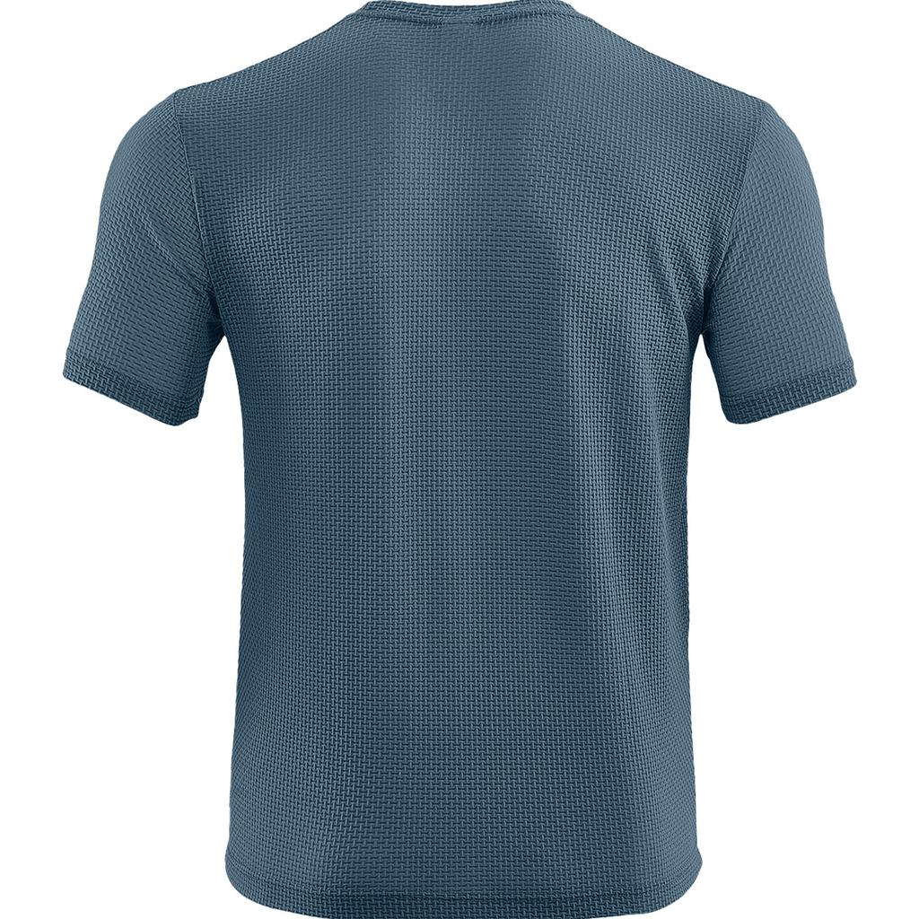 Men's Casual Short Sleeve T-shirt 2026 New Bone Flower Solid Color O-neck Fashion Breathable Comfortable Summer Versatile Top