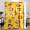 Cute Breakfast-Themed Cartoon Warm Quiltfor Home Decor, Flannel Blanket for Bedroom, Living Room, Sofa, and Nap.