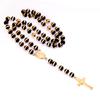 Vintage Rosary Cross Necklace With Madonna Pendant 63CM Chain Religious Jewelry For Women Men