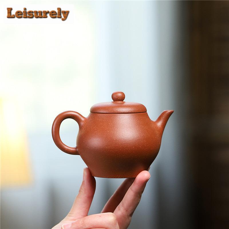 200ml Handmade Yixing Purple Clay Teapots Handmade Autumn Water Pot Raw Ore Downhill Mud Kettle With Filter Zisha Teaset Teaware