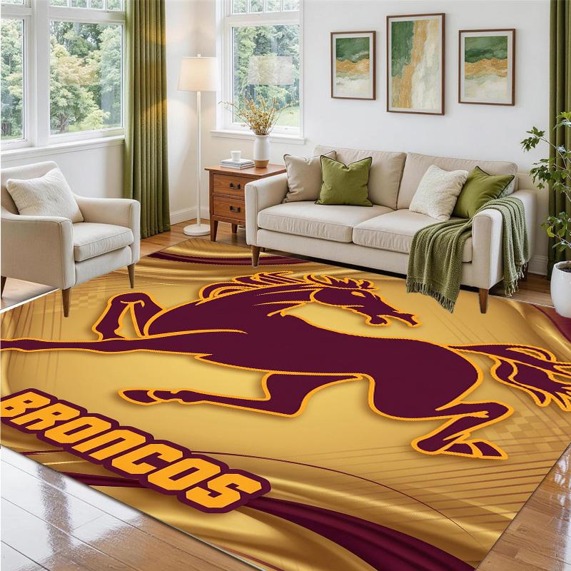Brisbane Broncos Design Crystal Velvet Rug Soft Decorative Mat for Bedroom Entrance