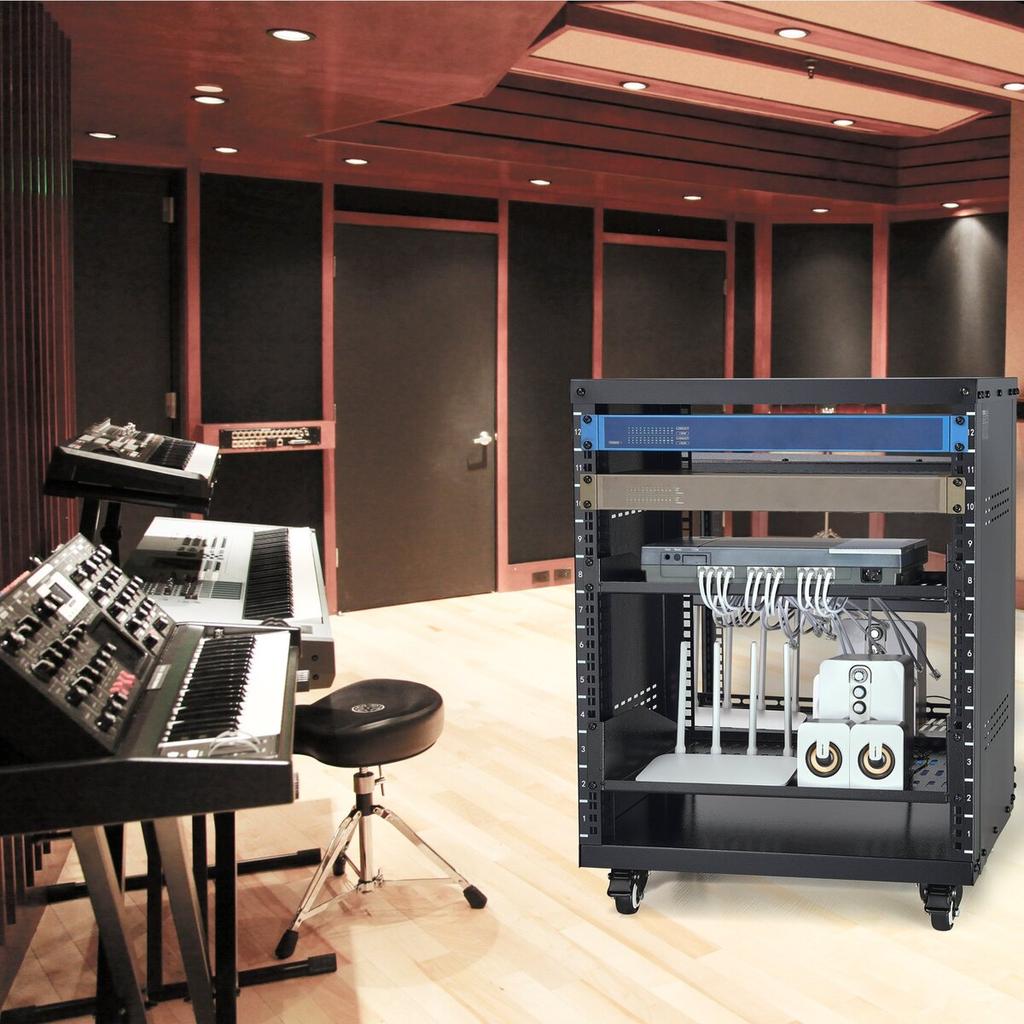 12U AV Rack Stand 500 lbs Capacity Network Stereo Recording Studio Rack