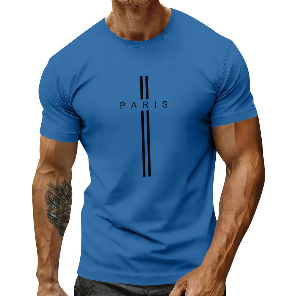 Herren Feiertags-Print Rundhals Kurzarm Top Lässiges Sportoberteil