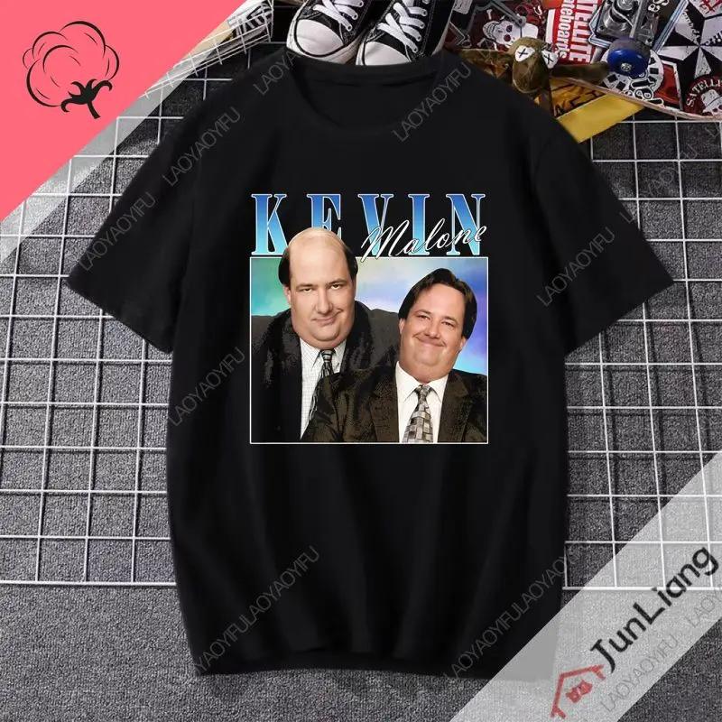 Kevin Malone Office Movie Short Sleeve Crew Neck Loose Tshirt Fun Graphic Print Top Gothic Streetwear