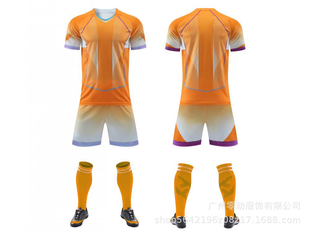 2025 nieuw lichtbord voetbaltenue set volwassenen kinderen zeskleurig heren en dames wedstrijd korte mouw trainingsset