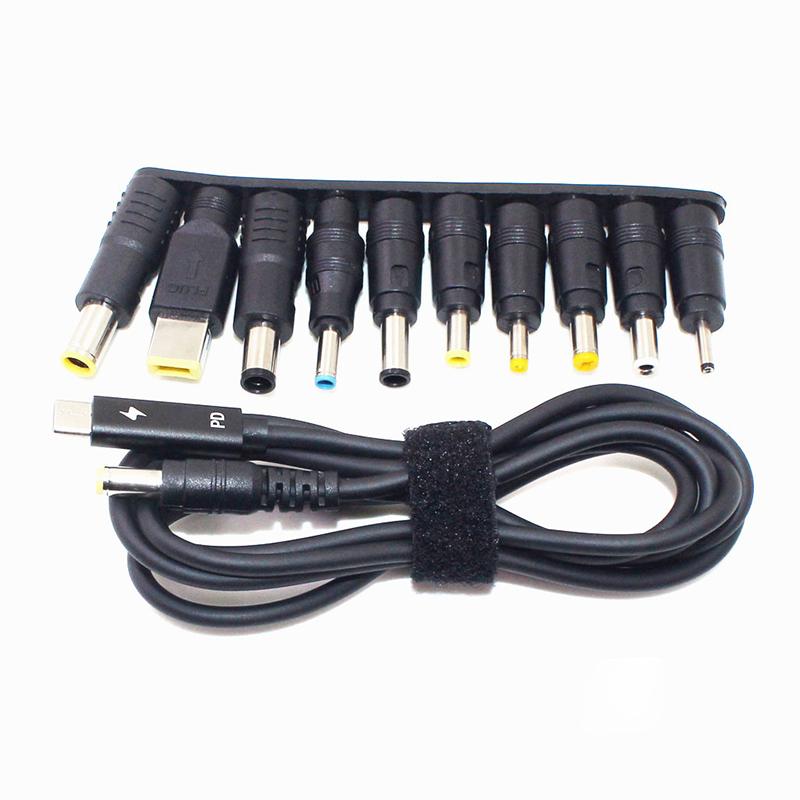 65/100W Τύπου C Συνδετήρας Τροφοδοσίας DC Υποδοχή Καλώδιο Κορδόνι USB Τύπου C σε Universal Γρήγορης Φόρτισης Για Φορητό Υπολογιστή Lenovo Asus Hp Acer