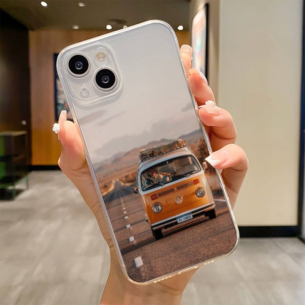 Combi Van Surf Phone Case For iPhone 17 16e 16 15 14 13 12 11mini Pro Max X XR XSMAX 8 7 Air Plus Soft Cover
