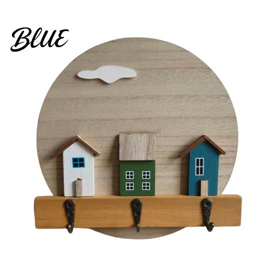 Exquisite Home Organization Storage Rack Key Holder Wooden Cottage Gift Nordic House Shaped
