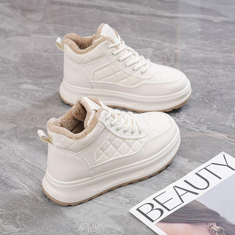 Winter new velvet dad shoes ins student height increase sports warm casual cotton shoes