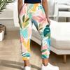 Women Plus Size Colorful Printed Jogger Pants Drawstring Waist Side Pockets Cuffed Ankle