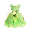 Kids Girl Cosplay Bell Costume Halloween Role Playing Green Dress Fancy Fairy Princess Cosplay Birthday Party Dresses Knee Lengt