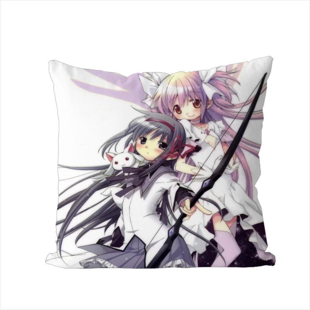 Puella Magi Madoka Magica Pillow Case For Car Sofa Decorative Home Doublesided Print Plush Square Throw Pillow Cushion Cover