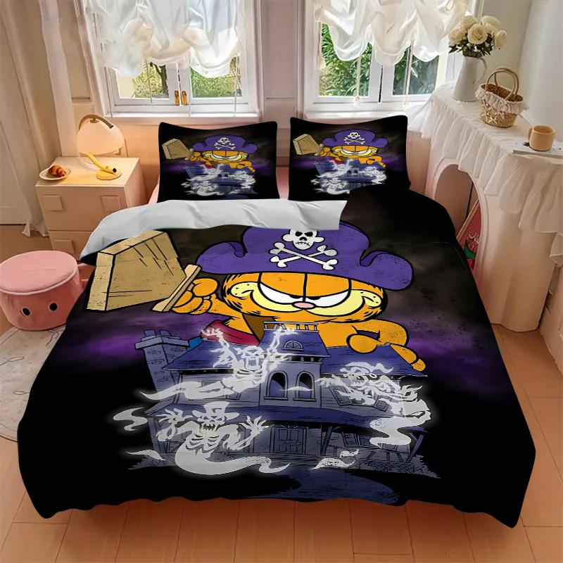 3pcs Pirate Garfield Duvet Cover Set, Includes 1 Duvet Cover and 1/2 Pillowcases (No Insert) yy251104231