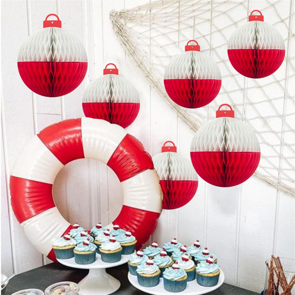 10Pieces Sophisticated Fishing Theme Parties Decors Honeycomb Balls for Tables and Hanging Ceiling Decorations