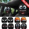 2Pcs Funny Face Printed Car Headrest Covers Universal Polyester Pillowcases Washable Cute for Auto Interior Decoration