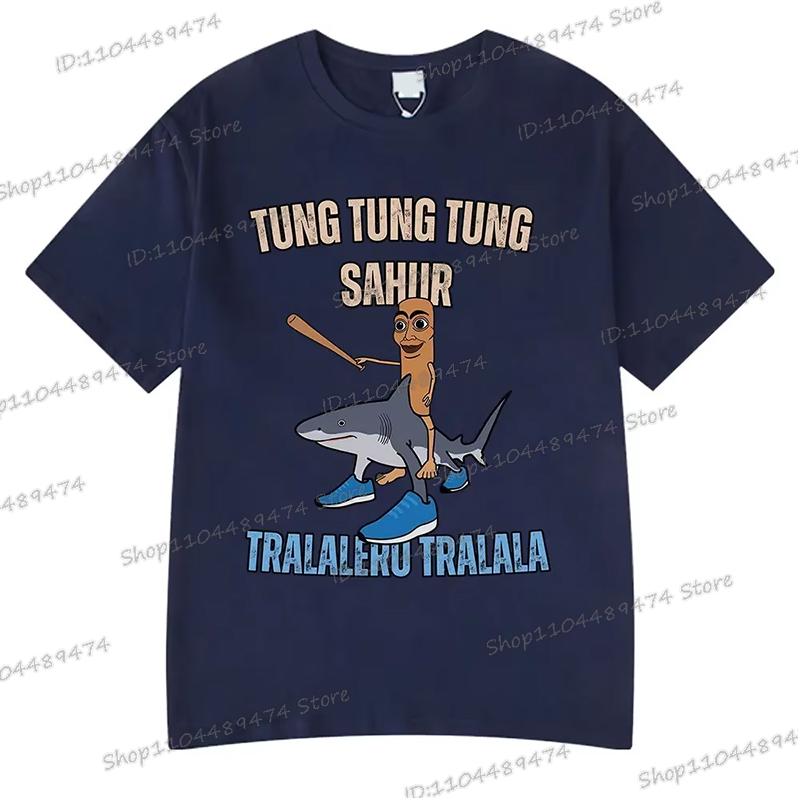 Italian Brainrot Funny Meme T-shirt Men Women Tung Tung Tung Sahur Tralalero Tralala Y2K Tops Tees Fashion Homme Camiseta