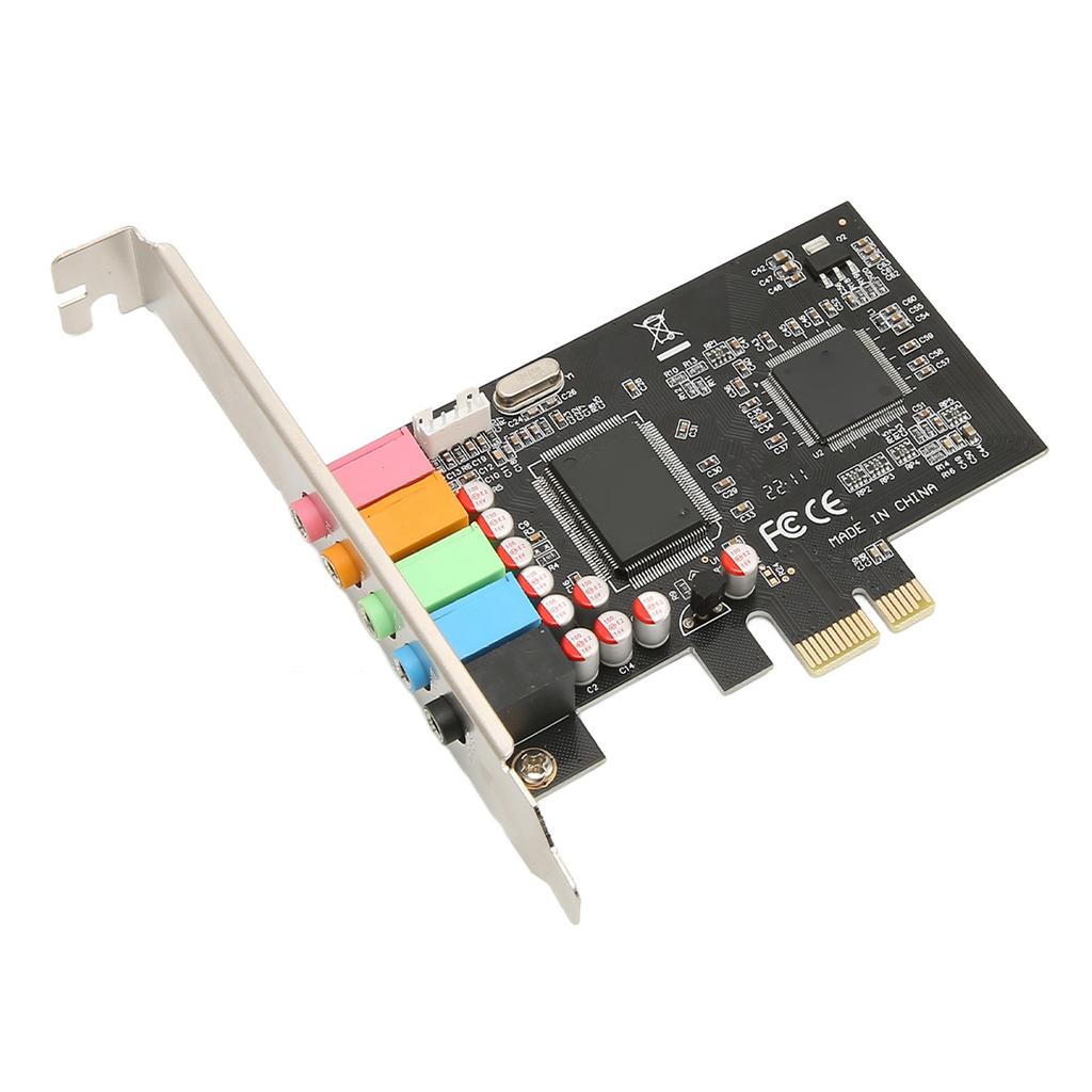 PCIE 5.1 Sound Card 6 Channel Surround Sound Playback Recording 24bit 48KHz Internal Sound Cards with PCI Express Port