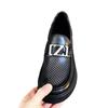 Hollow punching men's shoes lazy business casual leather shoes men's loafers thick-soled versatile leather breathable beanie shoes