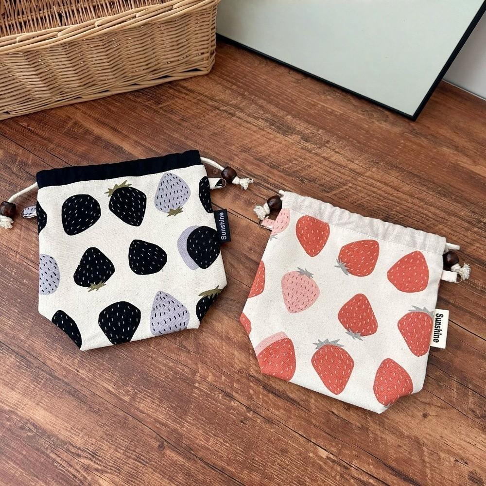 Multifunctional Cotton and Linen Fabric Drawstring Bag Storage Pouch  Data Cable Storage