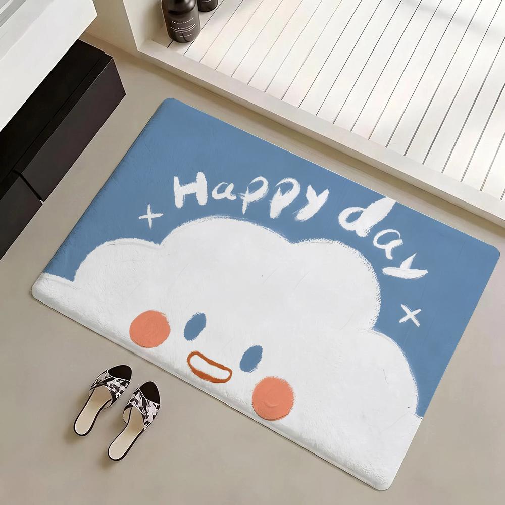 Floor Mat Eco Flannel Doormat Non-Slip Odorless Indoor Soft Short Plush Floor Rug INS Korean Cute Style