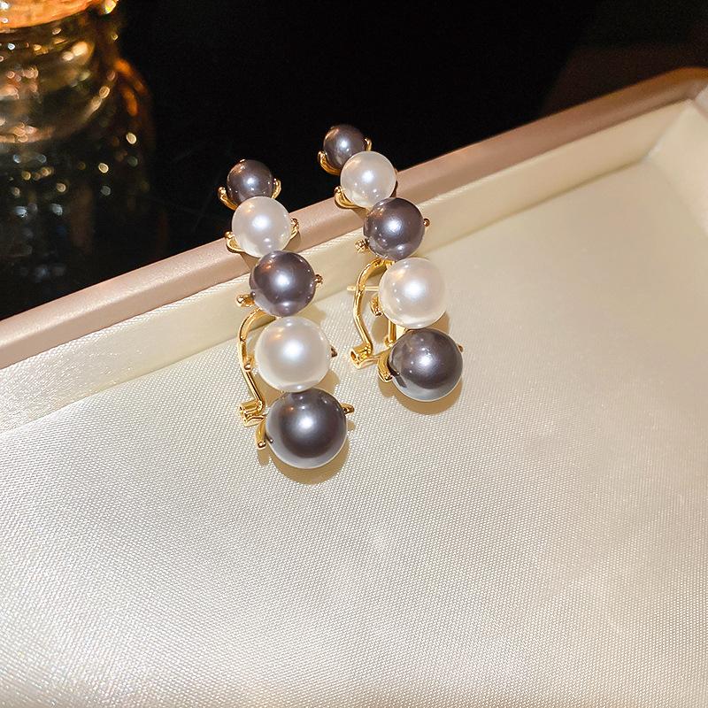 GemChic Women's Earrings Fashion Ear Stud Needle Embed Zircon Imitation Pearl Geometric Earrings Versatile Birthday Christmas Jewelry Gift