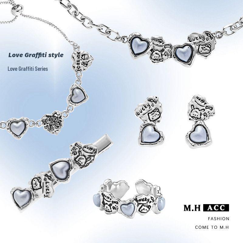 925 Silver Blue Heart Stud Earrings: Versatile, Luxurious, Sweet & Cool Style for Women