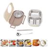 1450ml Lunch Storage Container 3 Compartment Thermal Lunch Box Double Layer Container  For Travel