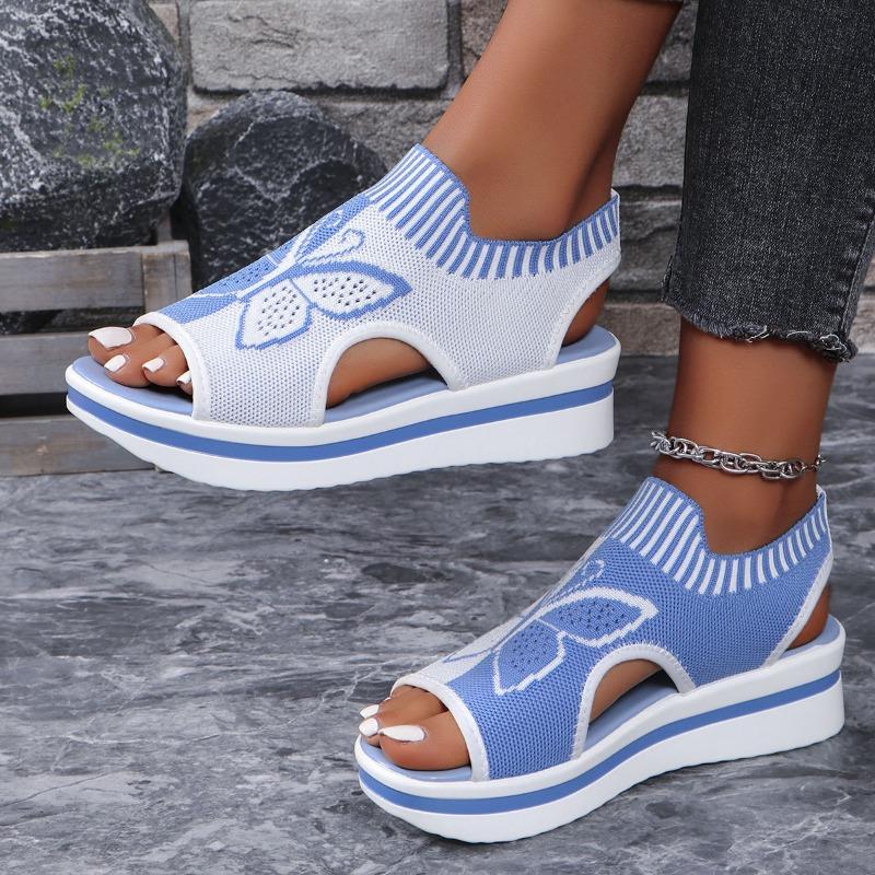 Fashion Women Shoes 2025Summer New Lightweight Breathable Women's Sandals Mesh Single Shoes Fashion Butterfly Sandals Sandalias De Mujer