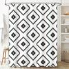 Modern Geometric Black White Shower Curtain for Bathroom Decor Extra Long Waterproof Washable Fabric 72x84 Inches (183 X 213cm)