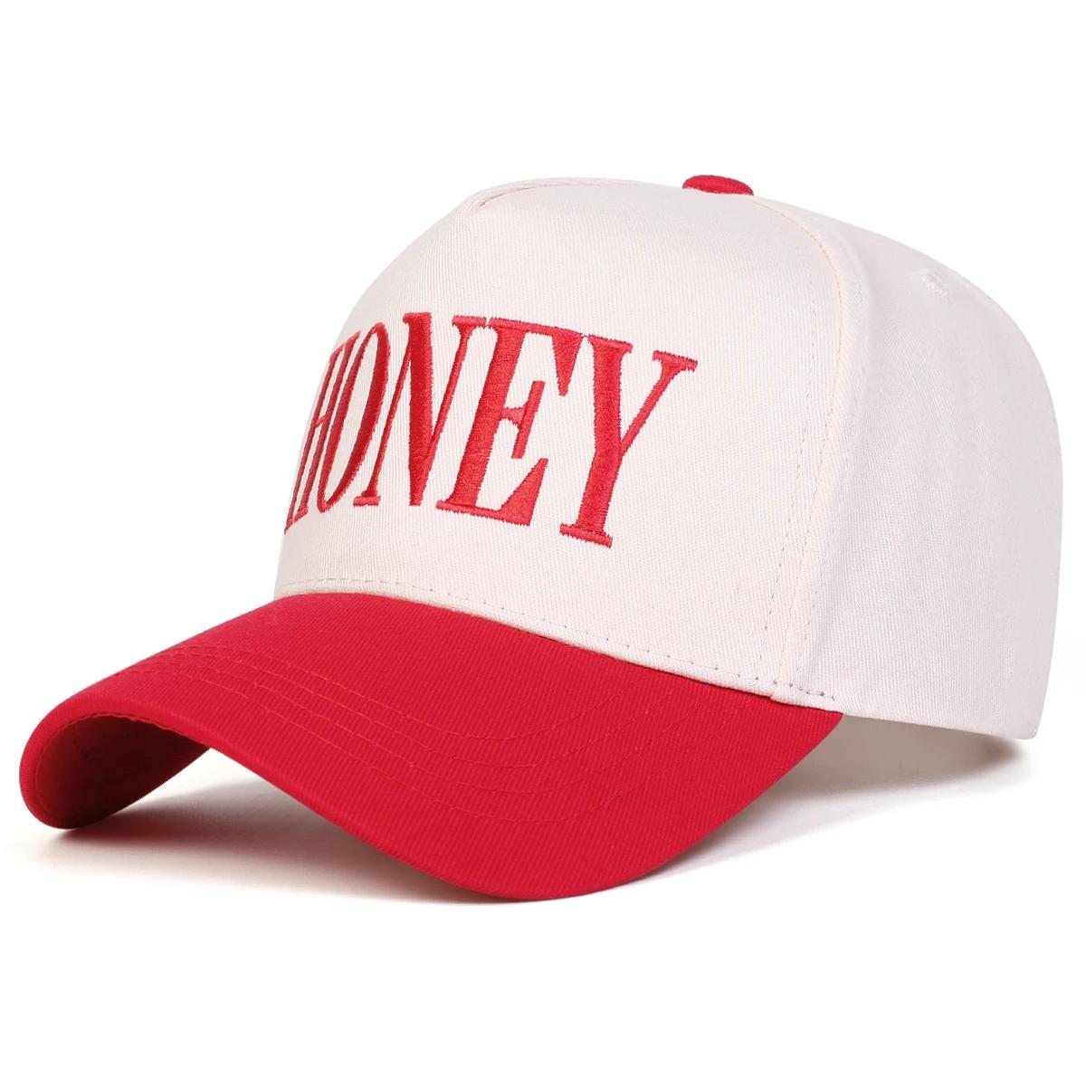 

Unisex Honey Letter Embroidery Baseball Caps Spring Autumn Outdoor Sunscreen Hat Adjustable Casual Trucker Hats