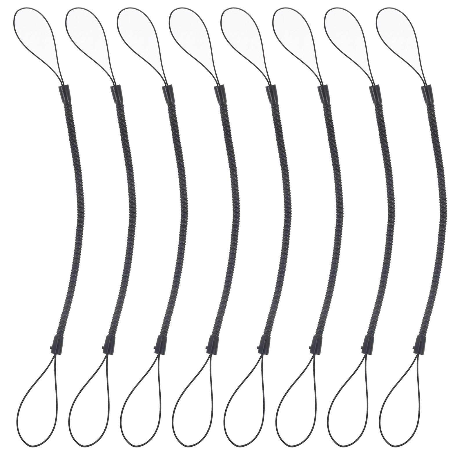 

8 Pcs Highquality Stylus Spring Black Mobile Phone Lanyard Spring Cords PVC Phone Strap Anti Lost Lanyard for Pen
