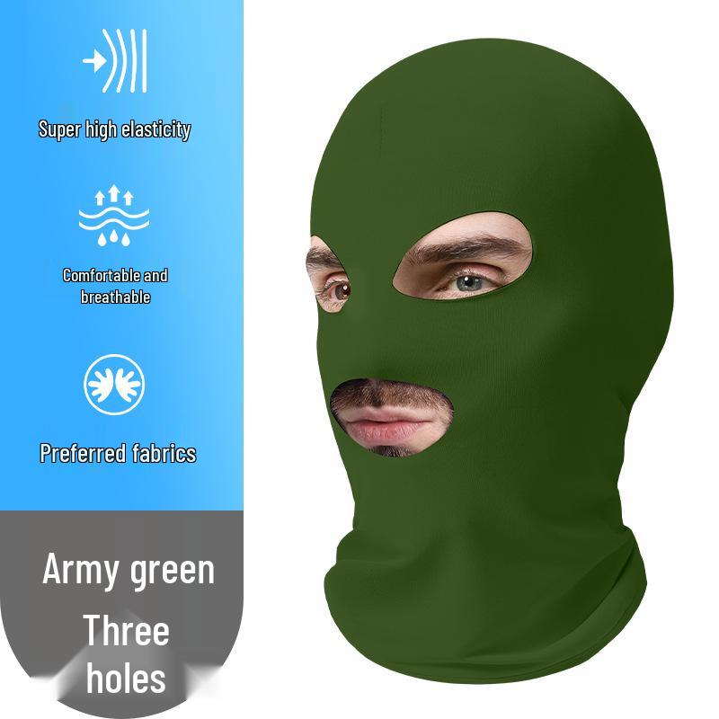 Breathable Summer Three-Hole Sunscreen Mask for Outdoor Cycling and Sun Protection