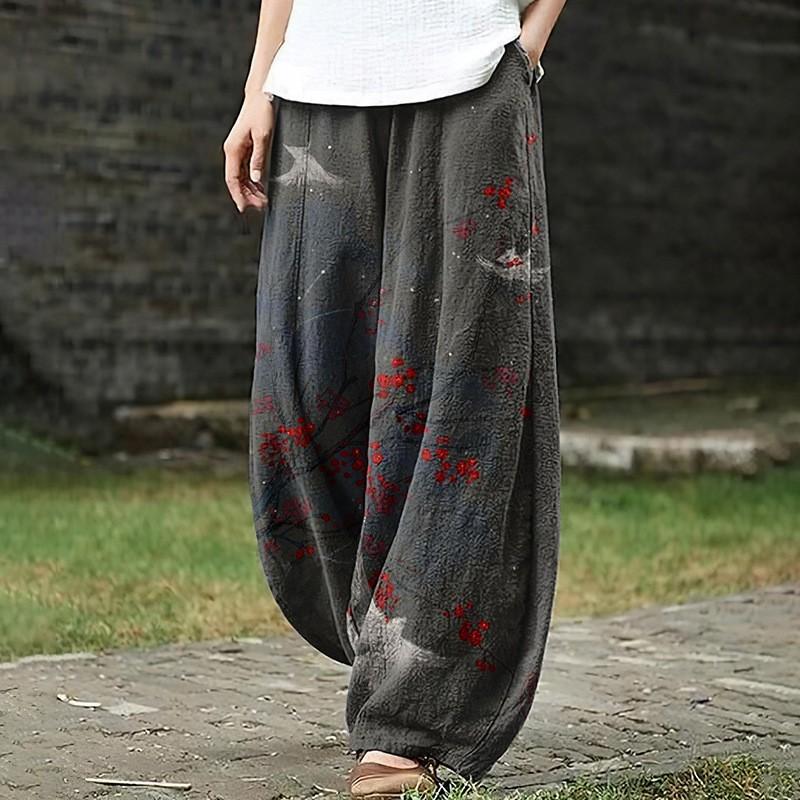 Womens 3D Print Street Style Loose Fit Harem Pants Casual Fashion Trousers